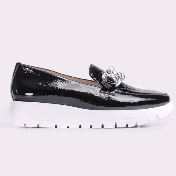 NWT A-2405 Platform Loafers in Black Patent Leather Size Euro 35 - Picture 7 of 13